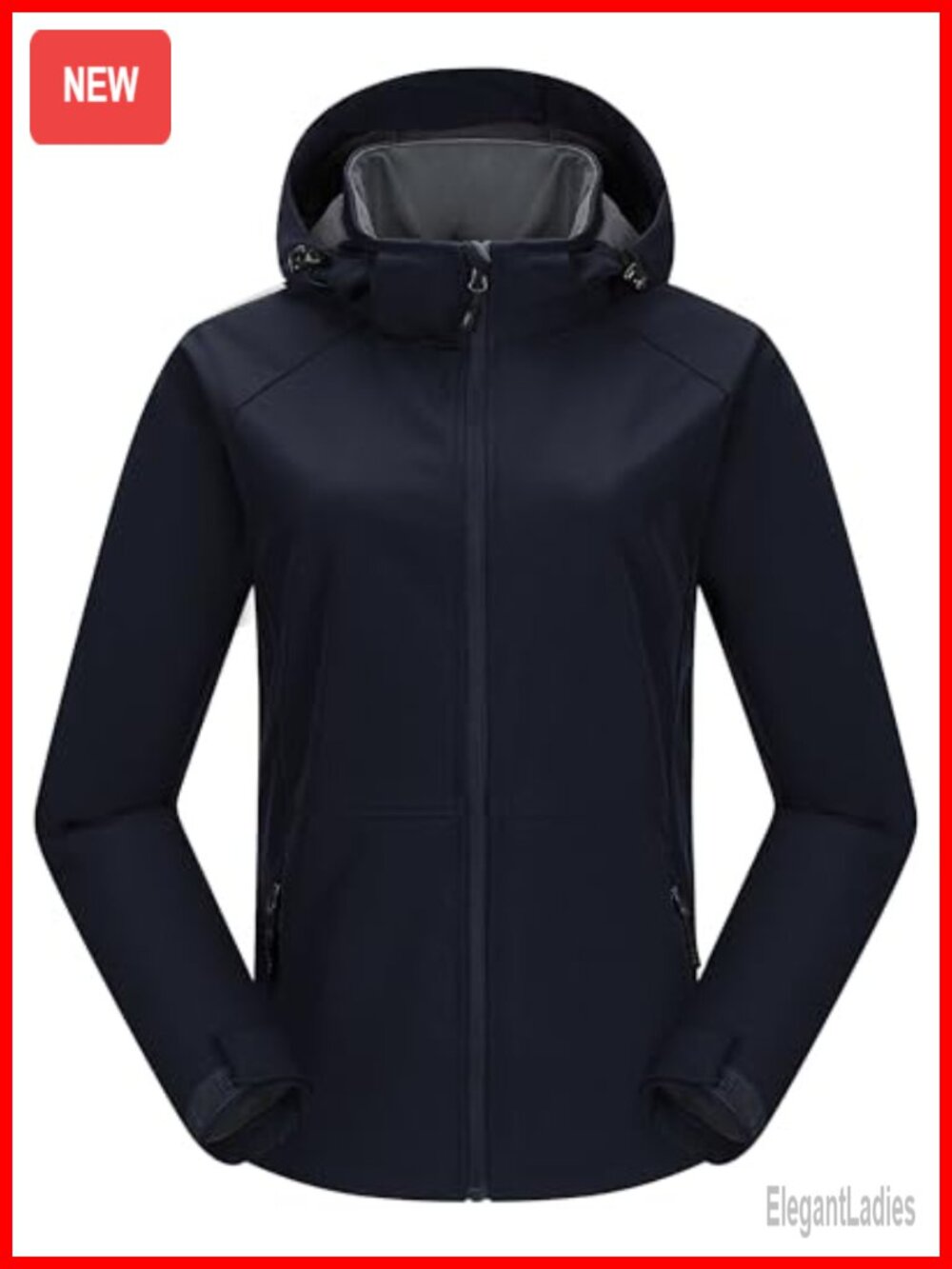 Women's Softshell Jacket Fleece Lined Removable Hood Waterproof